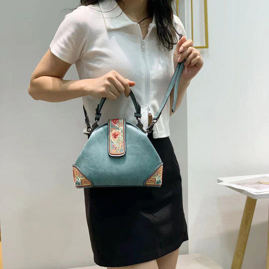 Women's Chinese Embroidery Shell Bag – Retro Cheongsam Floral Shoulder & Messenger Bag