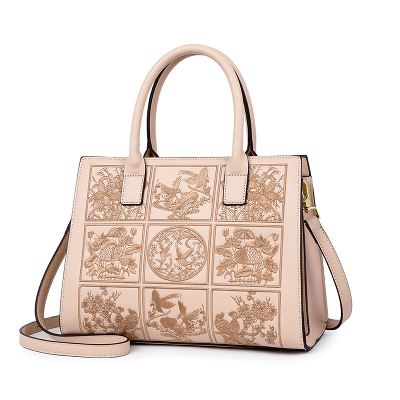 Women's Retro Embroidered Shoulder & Crossbody Handbag – Artisan Boho Bag