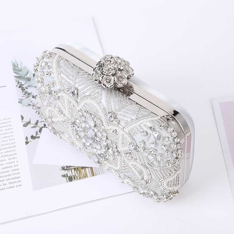 Women's Diamond Satin Party Bag – European Style Evening Clutch