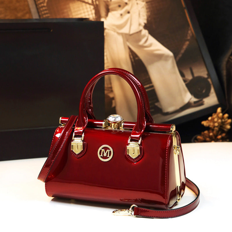 Women's Textured Patent Leather Mini Crossbody Bag – Luxury Shoulder Bag