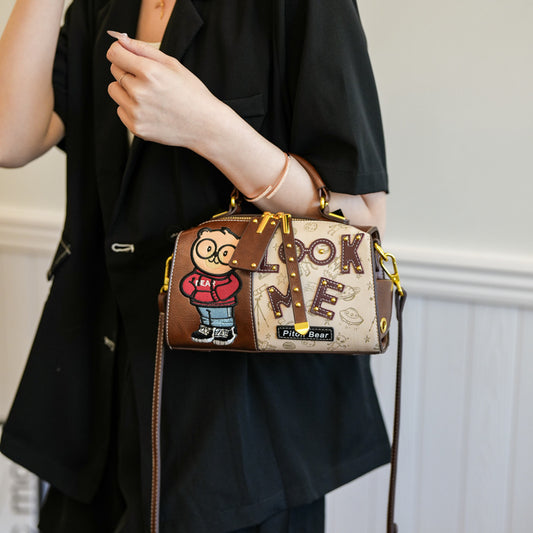 Women's Cartoon Print Pillow Shoulder Bag – Fun & Trendy Handbag