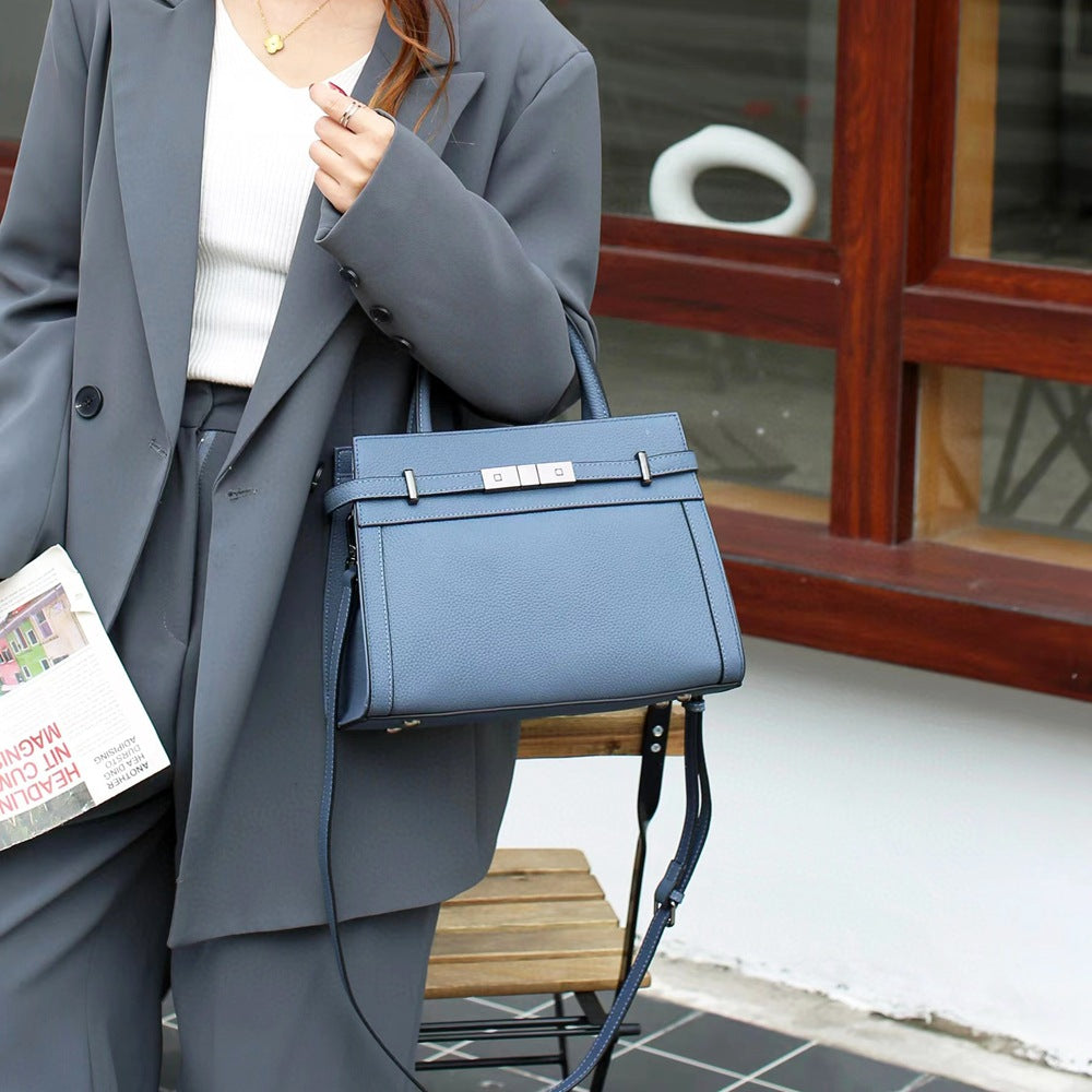 Women's High-Grade Genuine Leather Small Square Shoulder Bag – All-Match Handbag