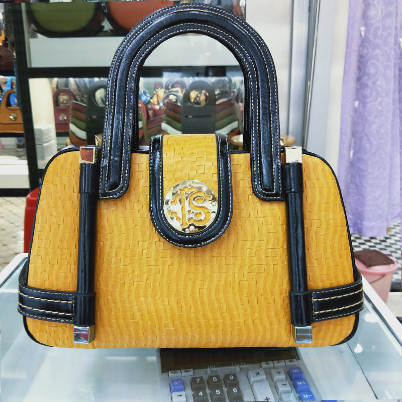 Women's Large Capacity PU Shoulder Bag – Stitching Detail Fashion Handbag