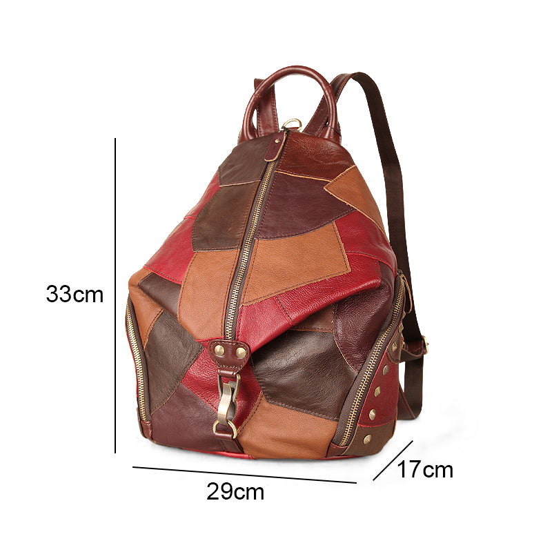Retro Leather Women's Backpack – Large Capacity Vintage Style Bag