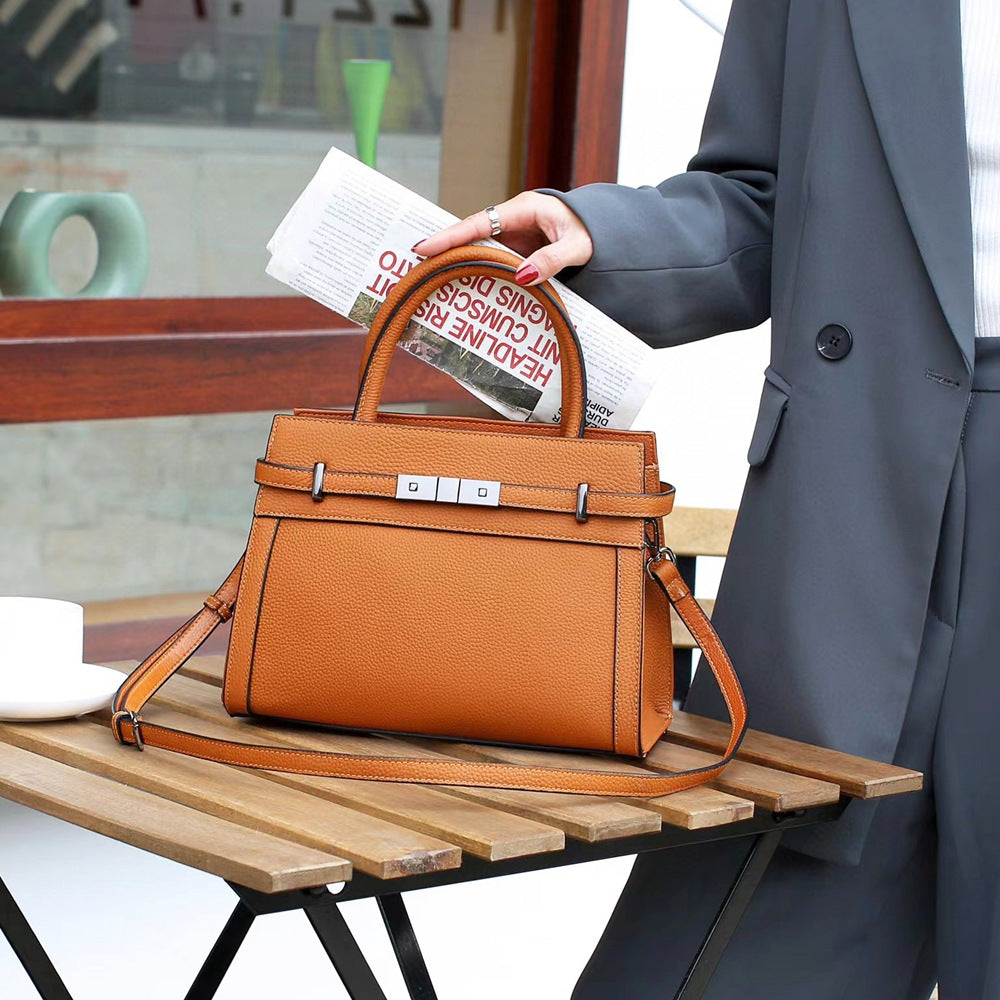 Women's High-Grade Genuine Leather Small Square Shoulder Bag – All-Match Handbag