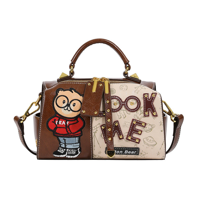 Women's Cartoon Print Pillow Shoulder Bag – Fun & Trendy Handbag