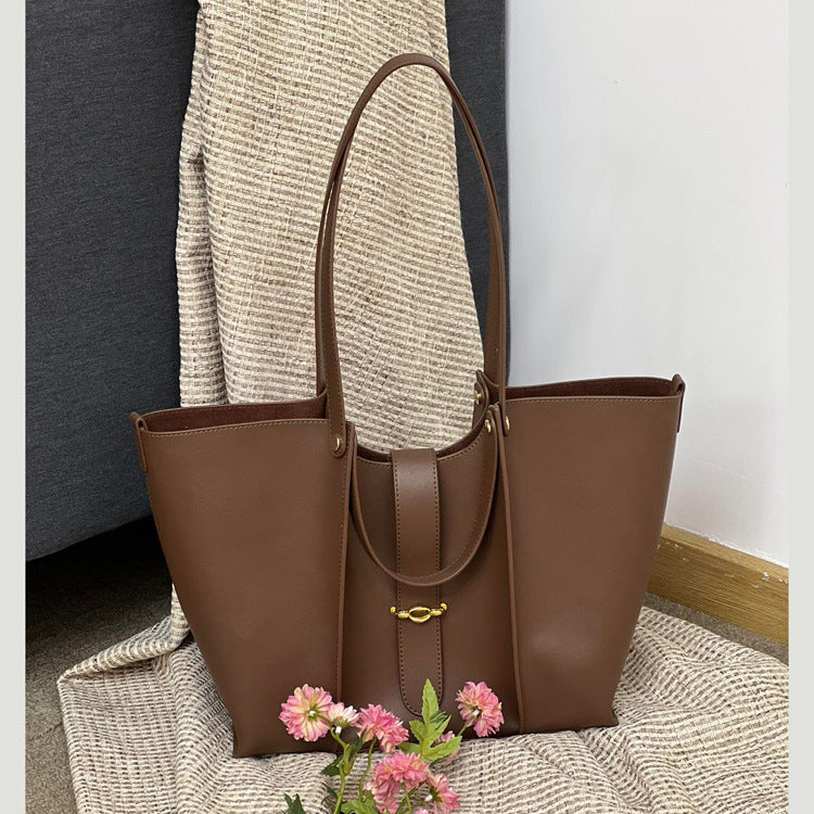 Women's High-Grade Genuine Leather Large Capacity Tote Bag – Premium Everyday Handbag