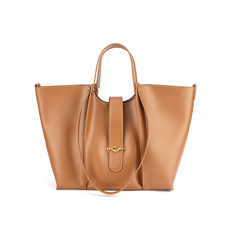 Women's High-Grade Genuine Leather Large Capacity Tote Bag – Premium Everyday Handbag
