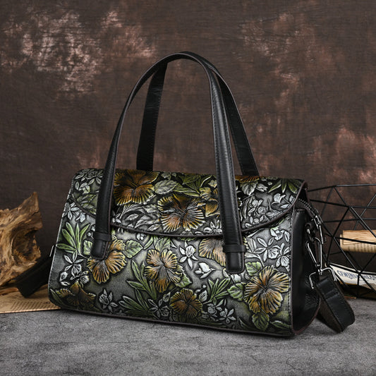 Women's Genuine Leather Retro Shoulder Bag – Portable Vintage Handbag