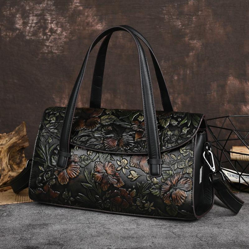Women's Genuine Leather Retro Shoulder Bag – Portable Vintage Handbag
