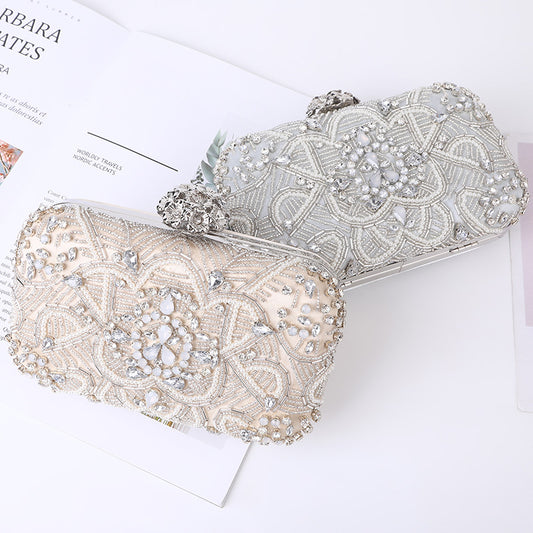 Women's Diamond Satin Party Bag – European Style Evening Clutch