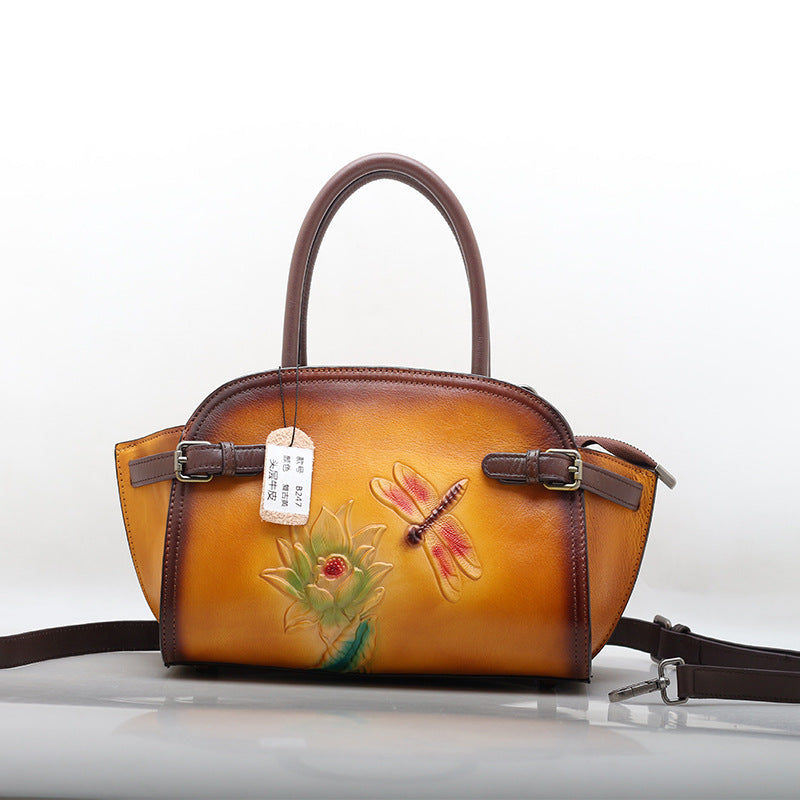 Women's First Layer Cowhide Dumpling Shoulder Bag – Genuine Leather Crossbody Messenger Bag