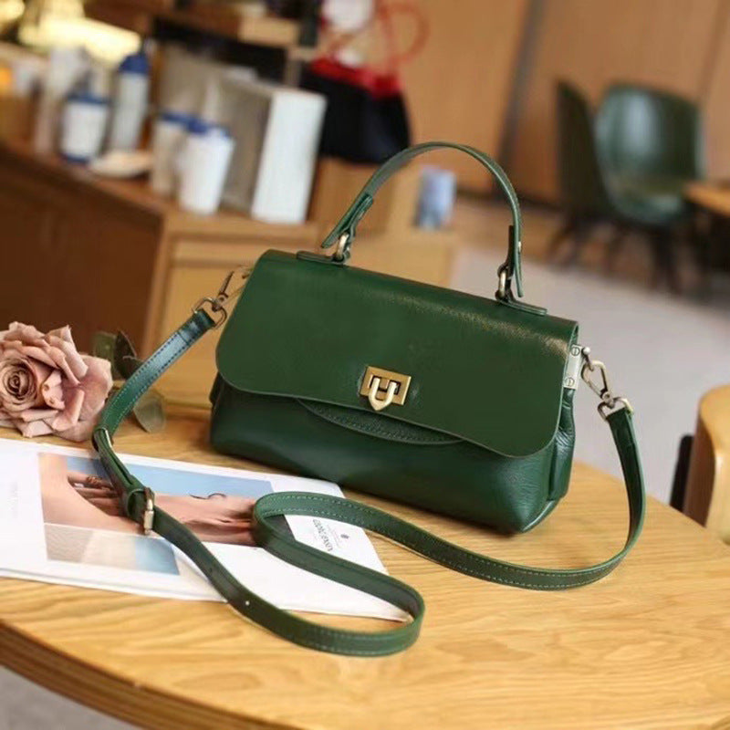 Women's Retro Leather Multi-Compartment Handbag – Fashion Vintage Style Bag