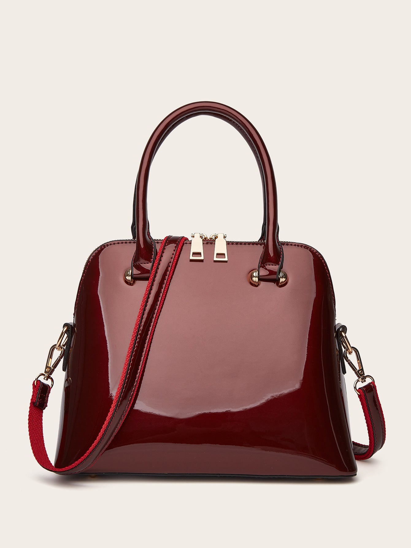 Women's Shiny Shell Tote Bag – PU Leather Shoulder & Messenger Bag