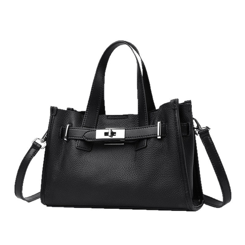 Women's First Layer Cowhide Shoulder Bag – Compact Genuine Leather Handbag
