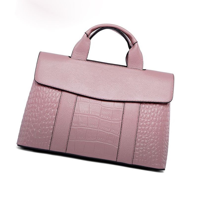Women's First Layer Cowhide Boston Bag – Genuine Leather Shoulder & Messenger Handbag