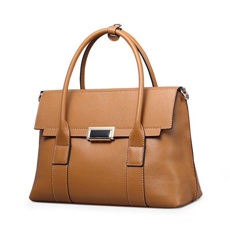 Women's First Layer Cowhide Shoulder Bag – Large Capacity Genuine Leather Crossbody Handbag