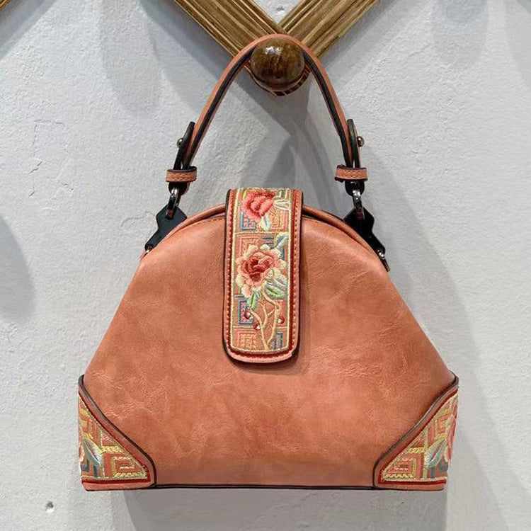 Women's Chinese Embroidery Shell Bag – Retro Cheongsam Floral Shoulder & Messenger Bag
