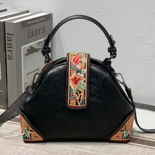 Women's Chinese Embroidery Shell Bag – Retro Cheongsam Floral Shoulder & Messenger Bag