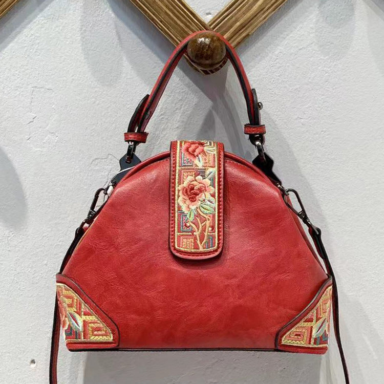 Women's Chinese Embroidery Shell Bag – Retro Cheongsam Floral Shoulder & Messenger Bag
