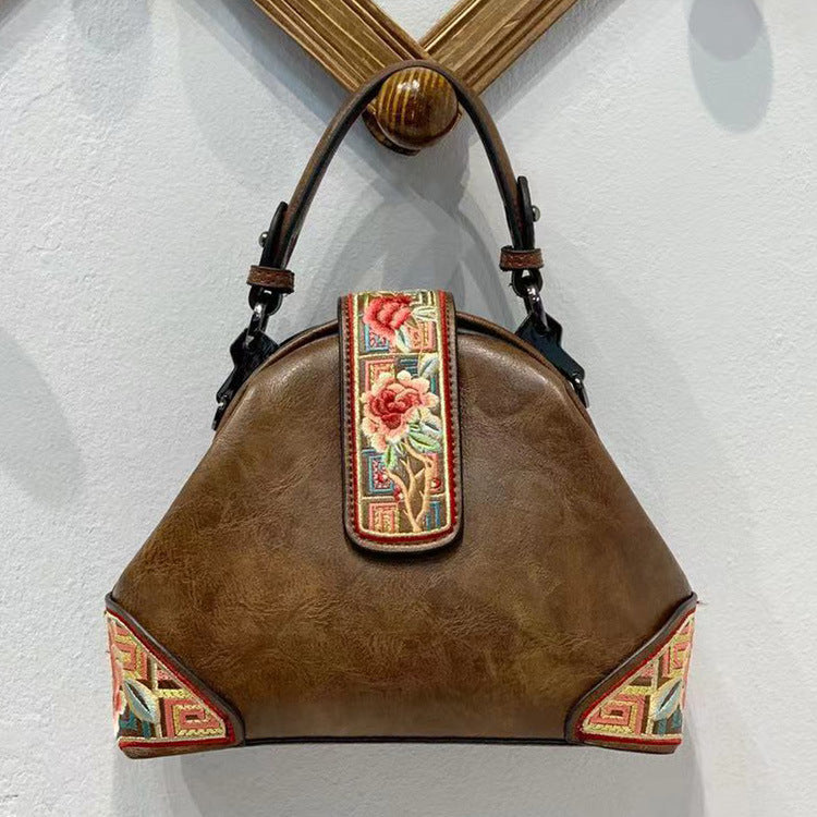 Women's Chinese Embroidery Shell Bag – Retro Cheongsam Floral Shoulder & Messenger Bag