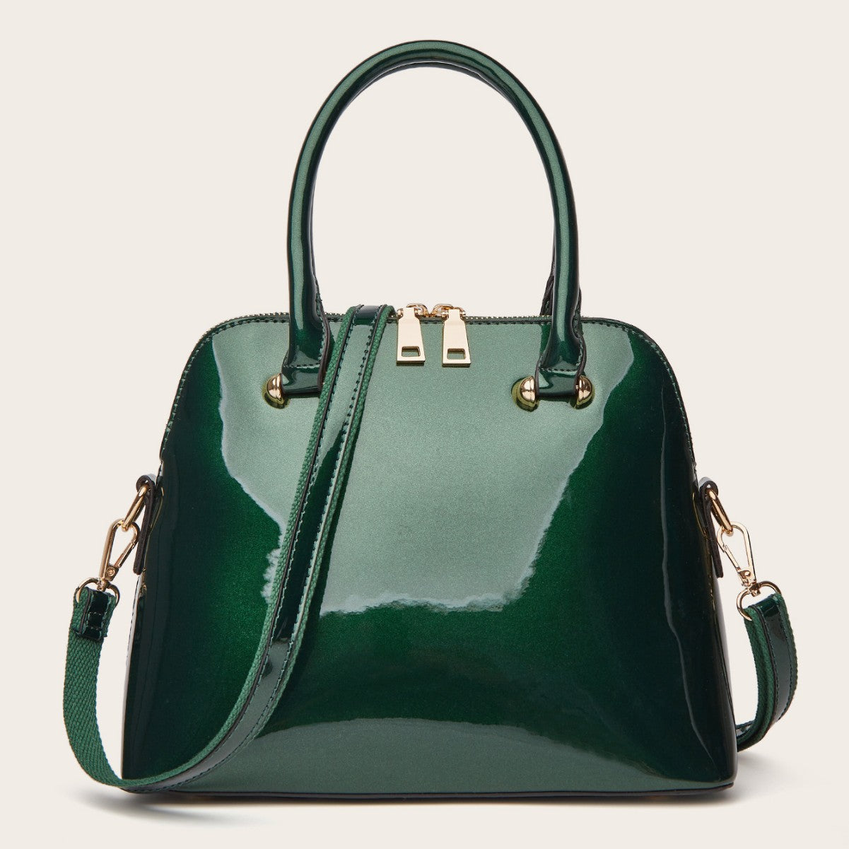 Women's Shiny Shell Tote Bag – PU Leather Shoulder & Messenger Bag