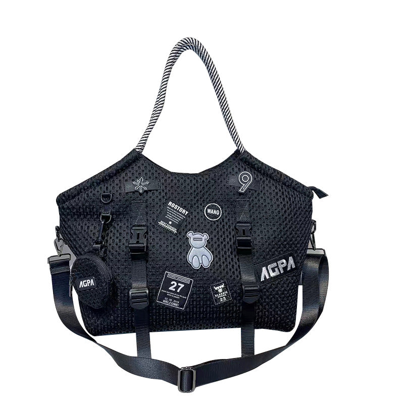 Women's Waterproof Nylon Mesh Shoulder Bag – Casual Large Everyday Bag