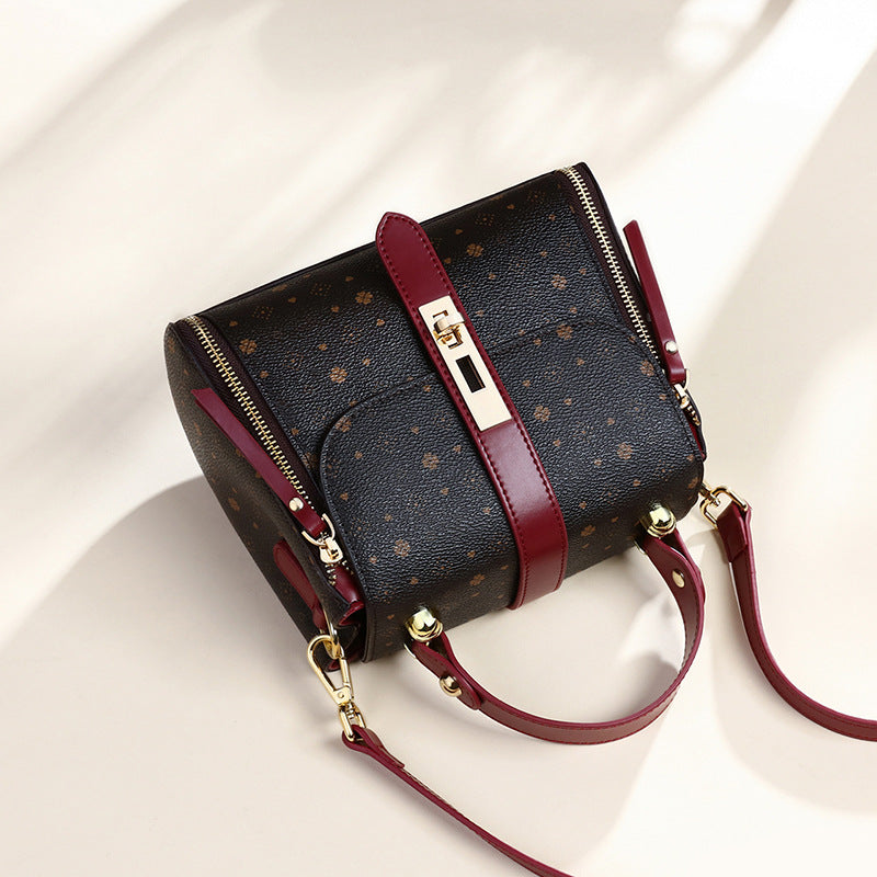 Women's Large Capacity Retro Printed Bucket Bag – Versatile Shoulder Handbag