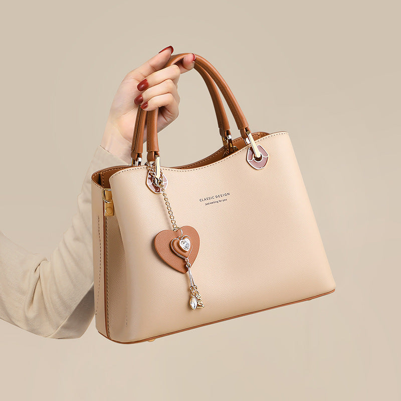Women's Genuine Leather Multi-functional Tote & Crossbody Bag – Contrast Colour Streetwear