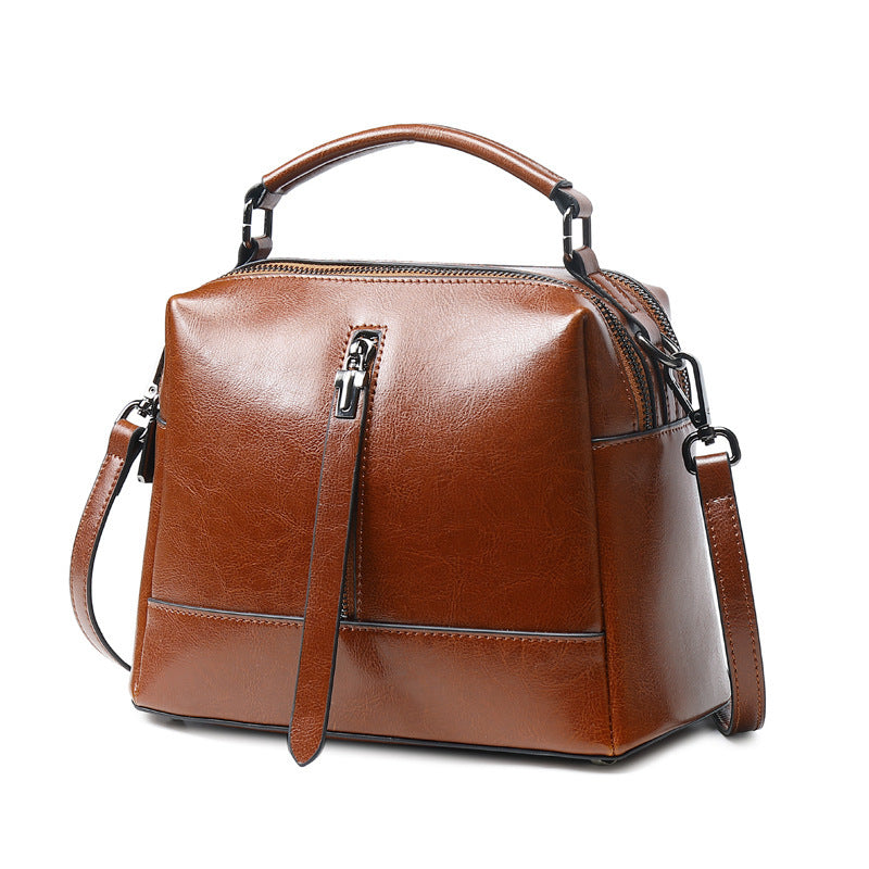 Women's Vintage Cowhide Single Shoulder Messenger Bag – Retro Genuine Leather Crossbody