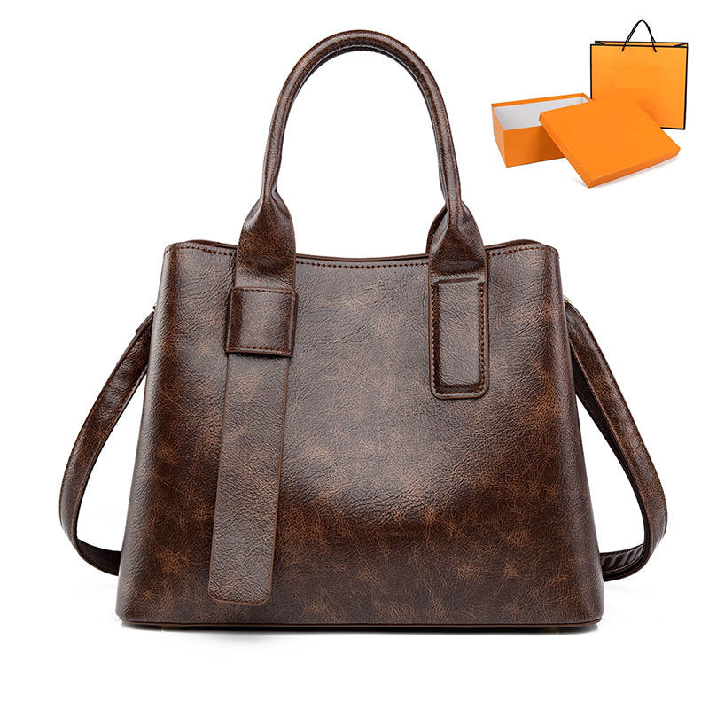 Women's Retro PVC Messenger Bag – Large Shoulder Bag with Gift Box Option