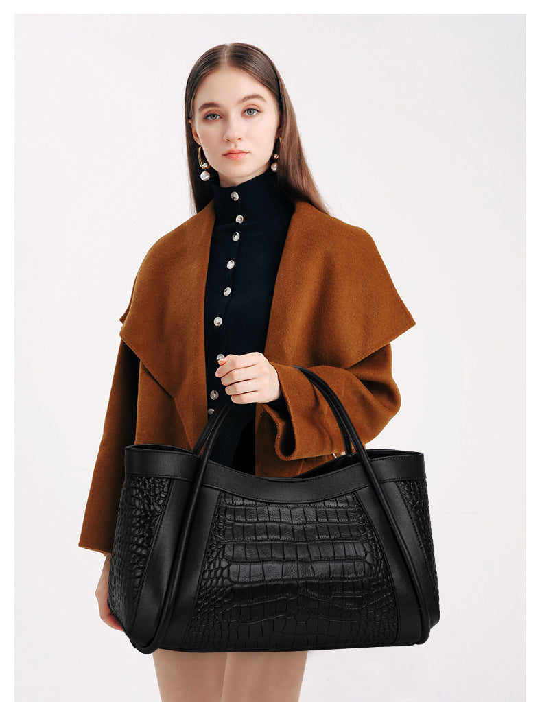 Women's Fashion Leather Tote Handbag – Practical Commuter Shoulder Bag