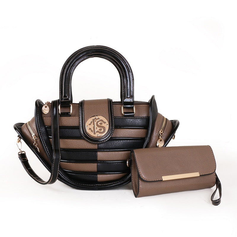 Women's Colourful Splicing Mother & Child Crossbody Bag – Large PU Dumpling Shoulder Handbag