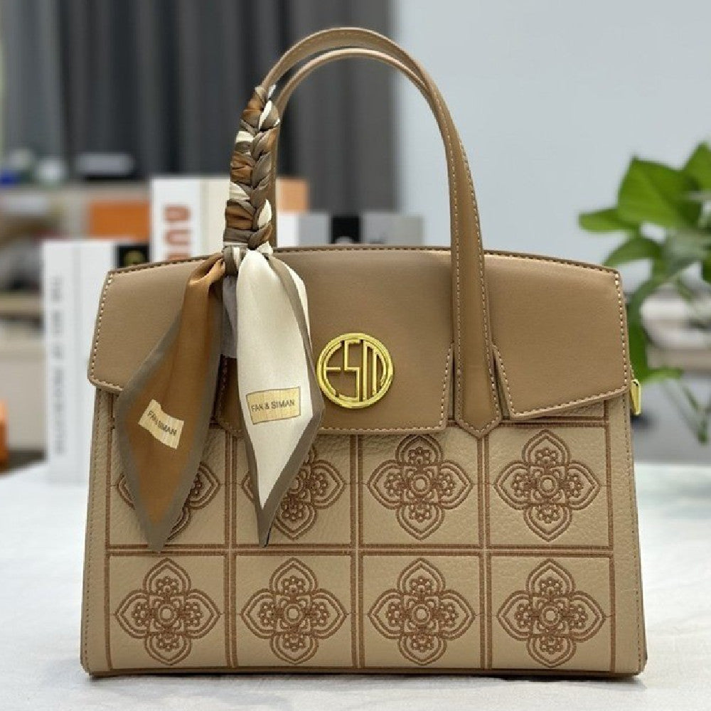 Women's Embroidered Silk Scarf Crossbody Bag – Elegant Boho Shoulder Handbag