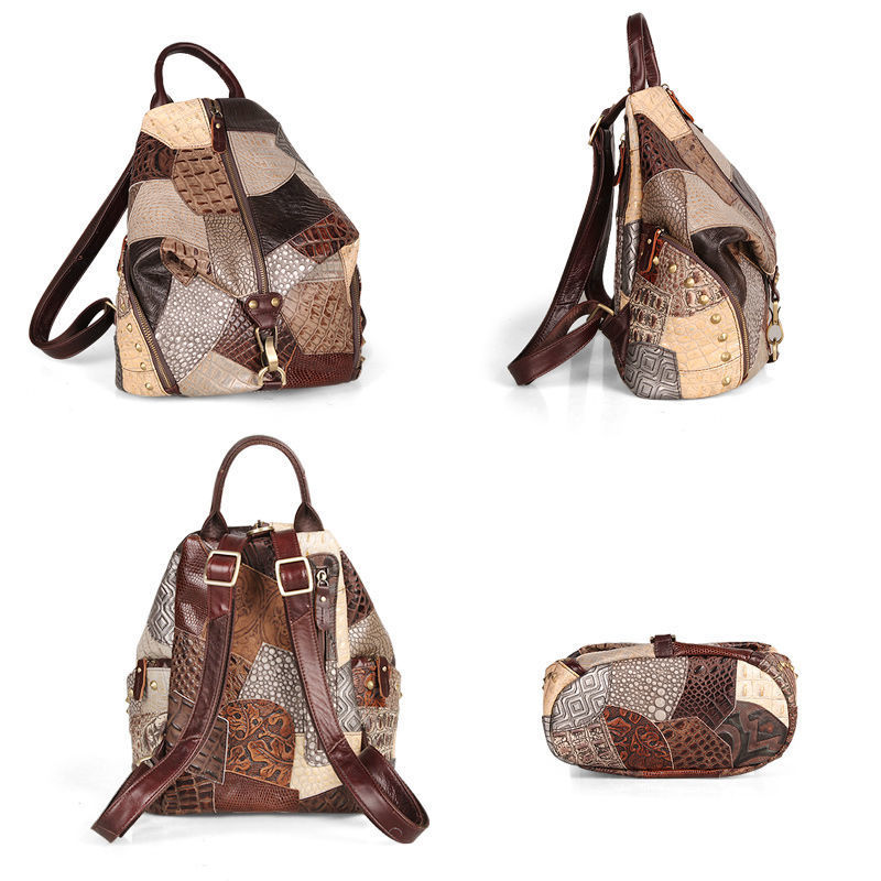 Retro Leather Women's Backpack – Large Capacity Vintage Style Bag