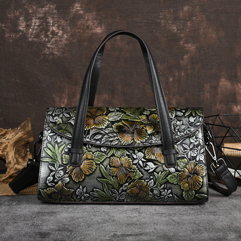 Women's Genuine Leather Retro Shoulder Bag – Portable Vintage Handbag