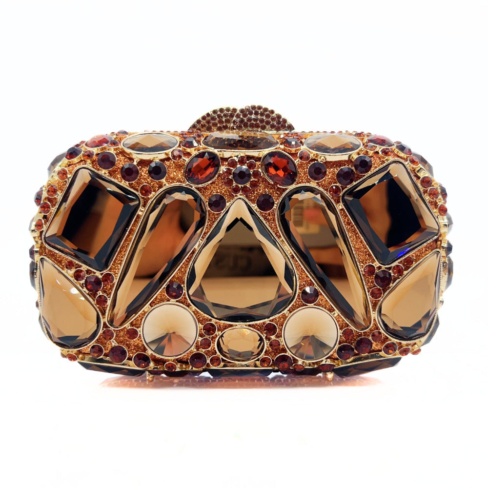 Glass Diamond Encrusted Evening Clutch Bag – Women's Luxury Party Purse