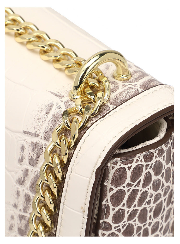 Women's Leather Small Square Crossbody Bag – Chic Single Shoulder Messenger Bag
