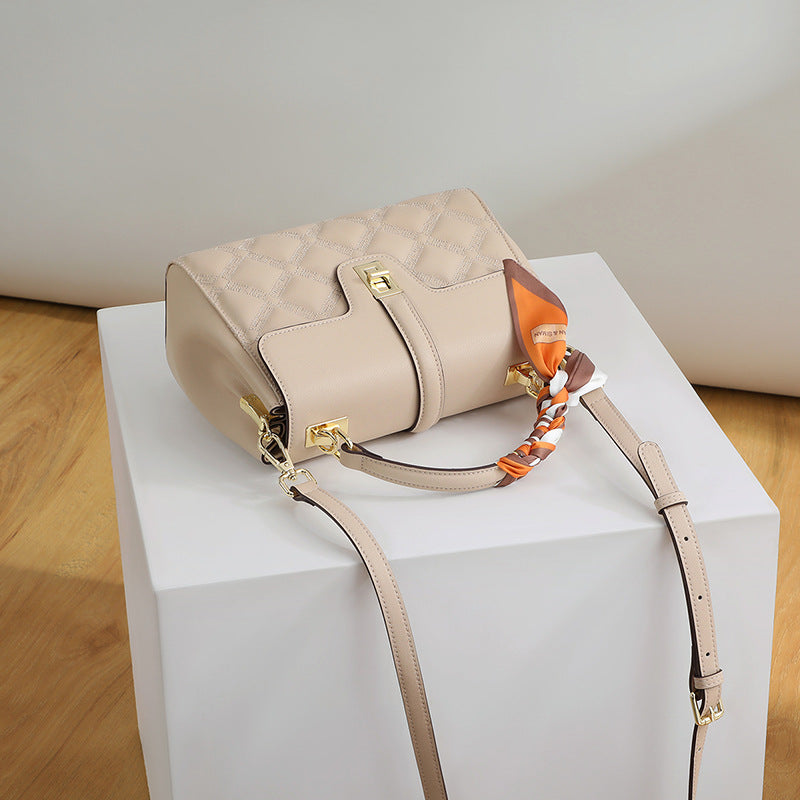Women's High-End Textured Large Capacity Tote Bag – Cowhide & Leather Crossbody