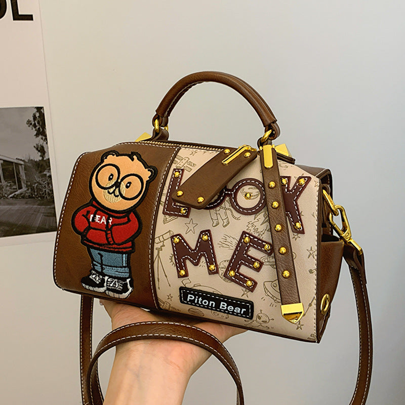 Women's Cartoon Print Pillow Shoulder Bag – Fun & Trendy Handbag