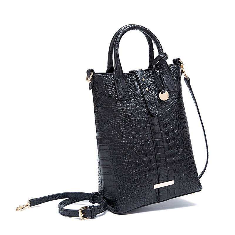 Women's Retro Multi-Colour Crocodile Pattern Shoulder Bag – Textured Vintage Handbag