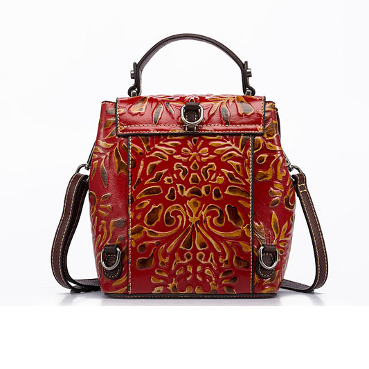 Women's Genuine Leather Backpack & Shoulder Bag – Multi-Function Cowhide Crossbody