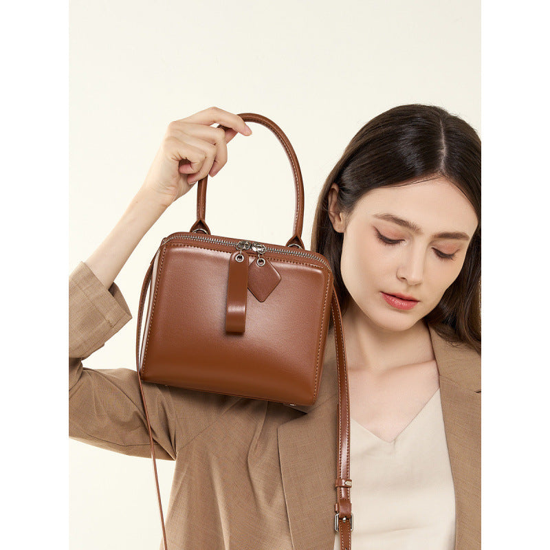 Women's Versatile Leather Handbag – Classic Everyday Bag