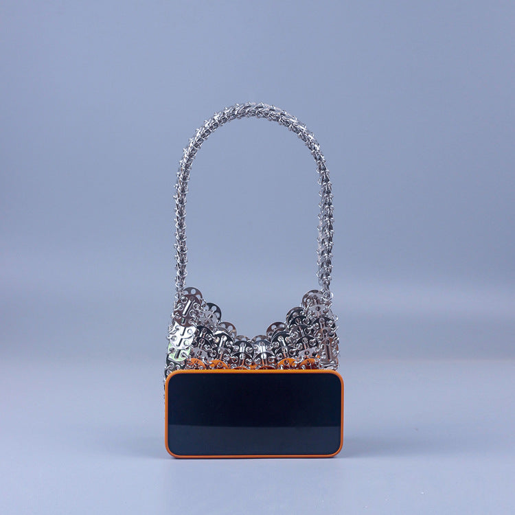 Women's Handmade Sequin Satchel – Acrylic Paillette Shoulder Bag