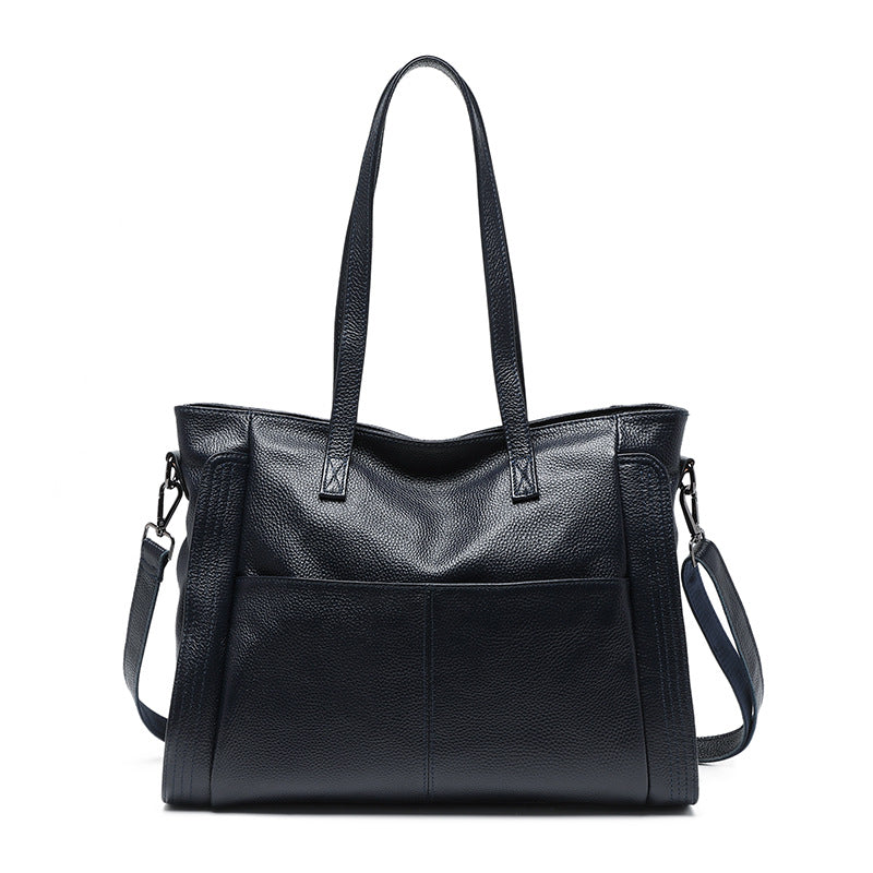 Women's First Layer Cowhide Large Capacity Handbag – Premium Genuine Leather Tote