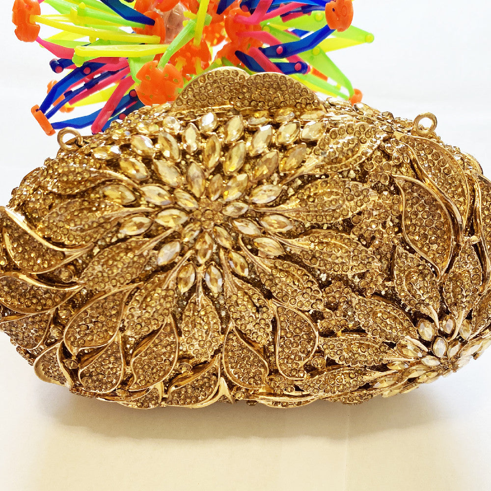 Women's Rhinestone Cutout Clutch Bag – Fashion Evening Clutch with Colour Detail