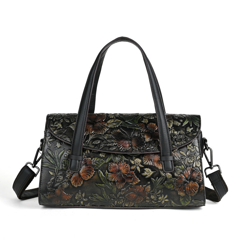 Women's Genuine Leather Retro Shoulder Bag – Portable Vintage Handbag