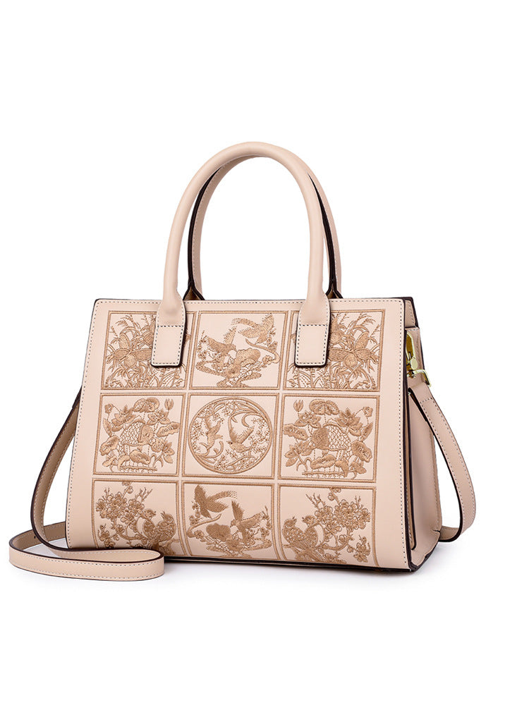 Women's Retro Embroidered Shoulder & Crossbody Handbag – Artisan Boho Bag