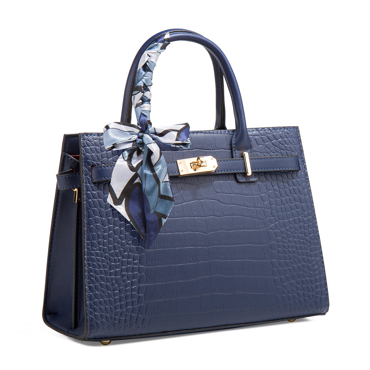 Women's Spacious PU Leather Tote Bag – Retro Clasp Shoulder Bag with Organised Interior