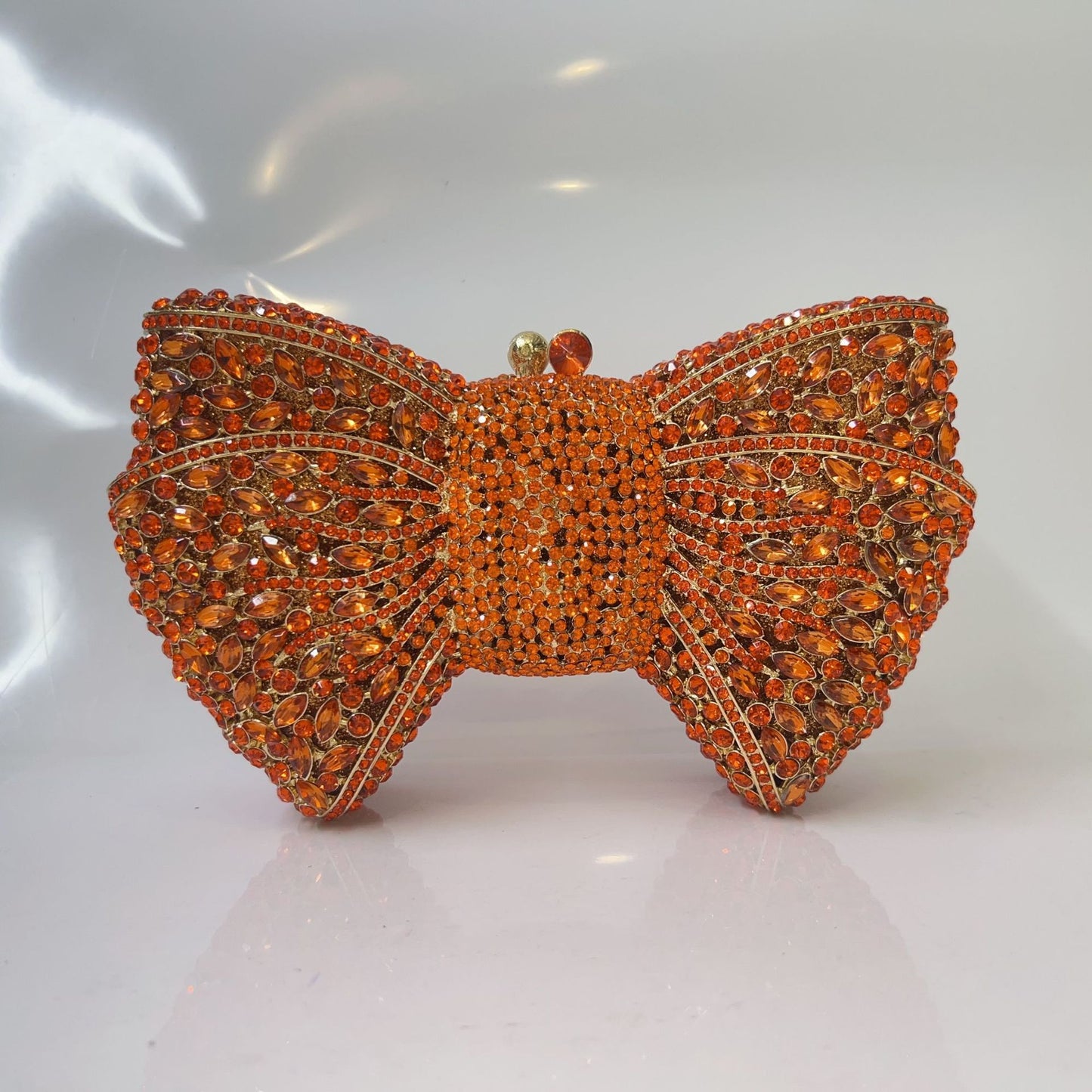 Women's Bow Diamond Rhinestone Clutch – Hard Metal Evening Bag in 22 Colours